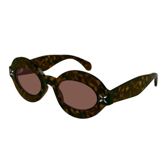 NEW AZZEDINE ALAIA SUNGLASSES AA0059S 003 WOMEN OVAL HAVANA EYEWEAR